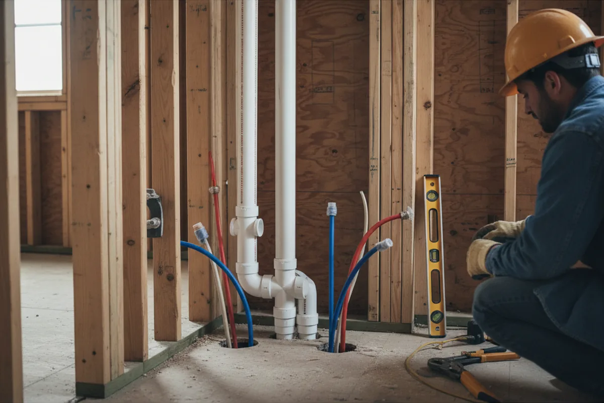 Drain and supply rough-in during Leak Detection in South Dartmouth